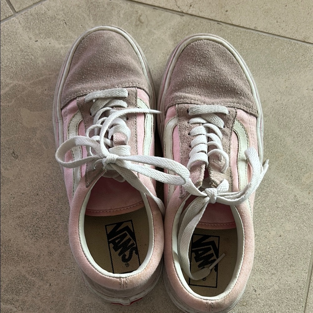 Vans Pink and Cream Low top Sneakers